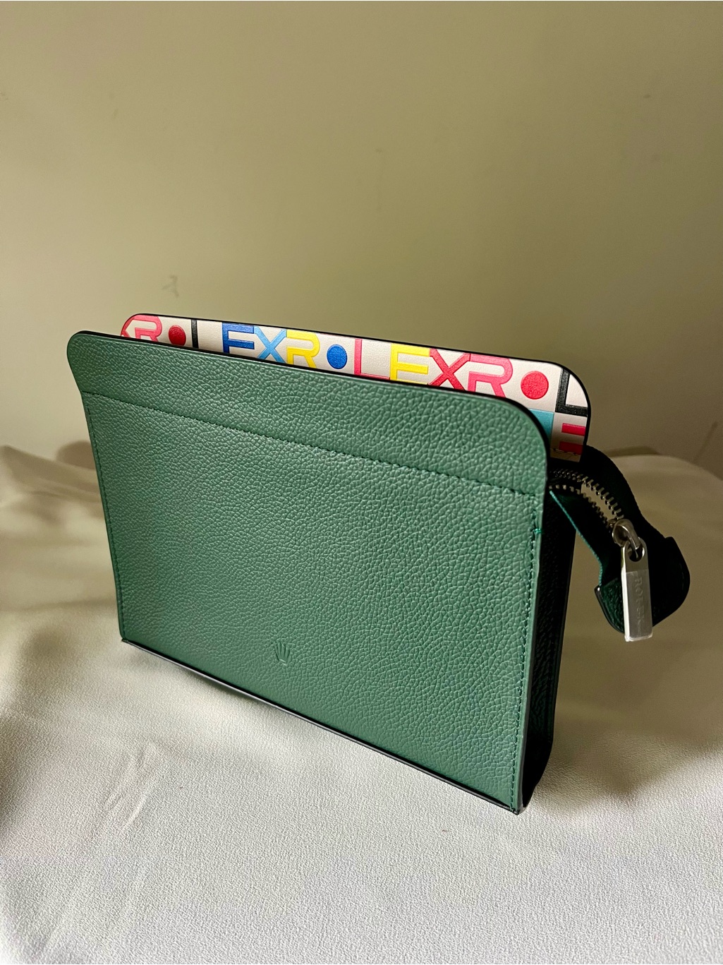 Rolex 100 Years Oyster Vip Gift Green Grained Leather Pouch  Rare